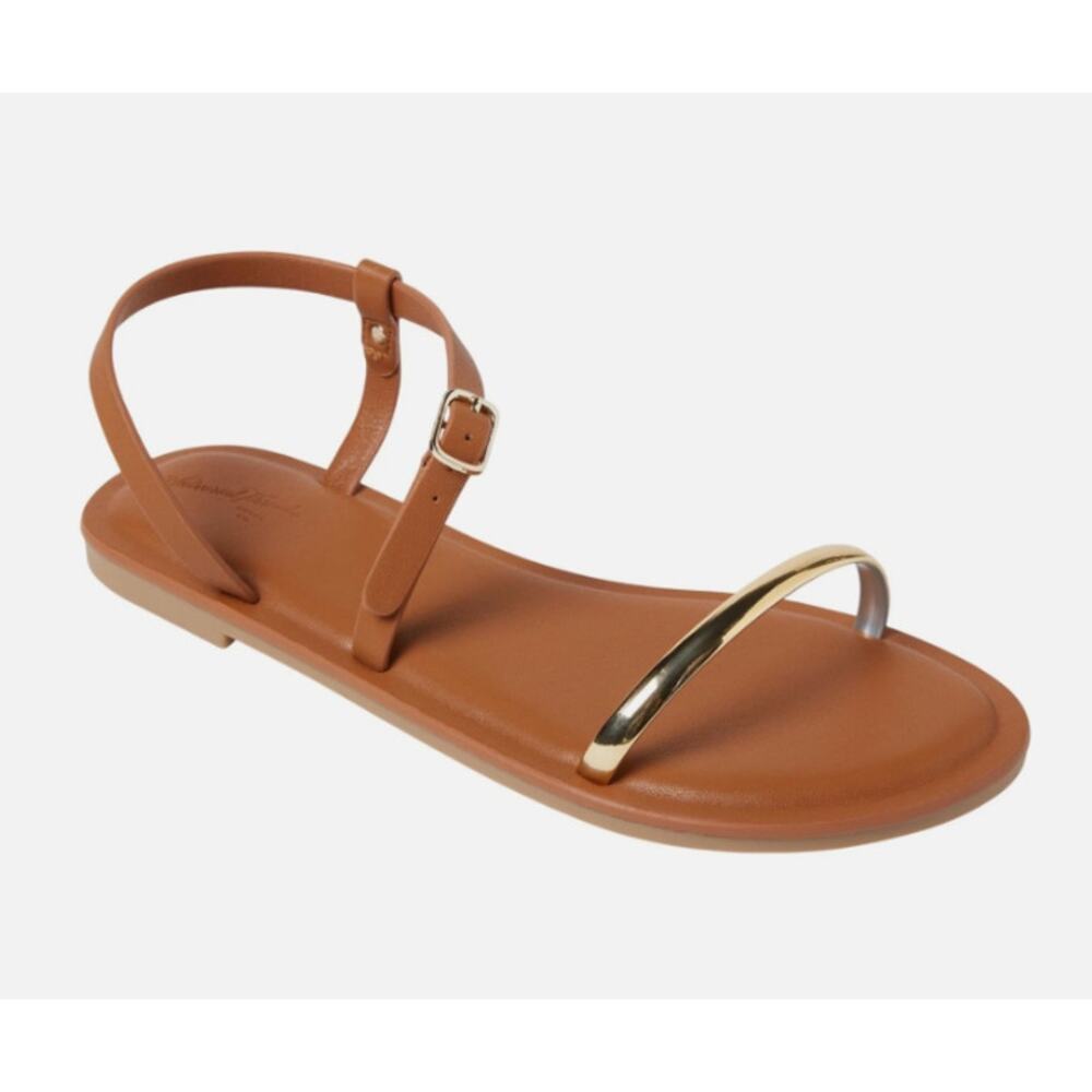 Universal Thread Bundle Flat Sandals 8.5 Brown Wh… - image 1
